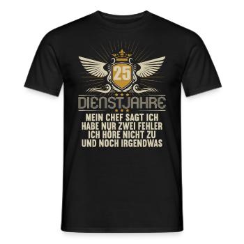 25 Jahre im Dienst 25 Jähriges Dienstjubiläum - Männer T-Shirt - Schwarz - Vorne - AI Model Male 178 light (178cm)