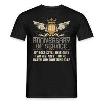 40 ans de service 40 ans de service - T-shirt homme - noir - Devant - AI Model Male 178 light (178cm)