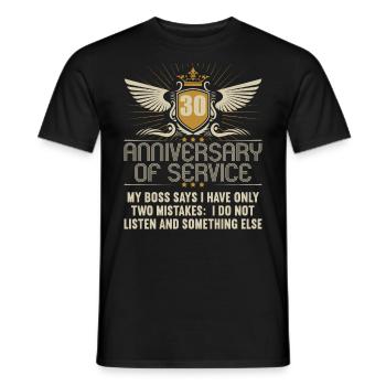 30 ans de service 30 ans de service - T-shirt homme - noir - Devant - AI Model Male 178 light (178cm)