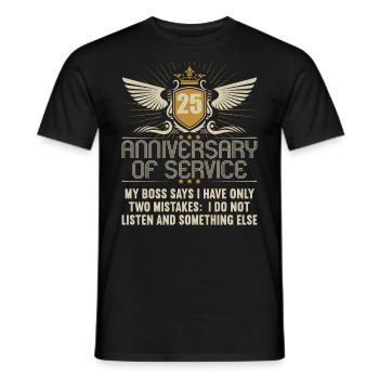 25 ans de service 25 ans de service - T-shirt homme - noir - Devant - AI Model Male 178 light (178cm)