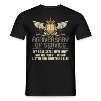 35 years of service 35 years of service - Men's T-Shirt - black - Front - AI Model Male 178 light (178cm)