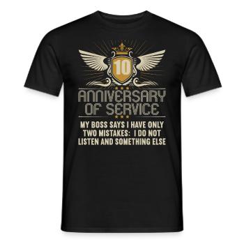 10 ans de service 10 ans de service - T-shirt homme - noir - Devant - AI Model Male 178 light (178cm)