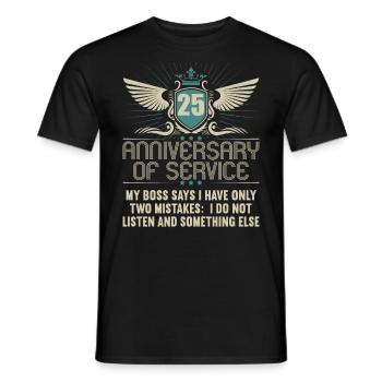 25 ans de service 25 ans de service - T-shirt homme - noir - Devant - AI Model Male 178 light (178cm)
