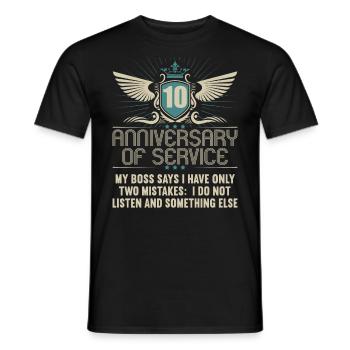 10 ans de service 10 ans de service - T-shirt homme - noir - Devant - AI Model Male 178 light (178cm)