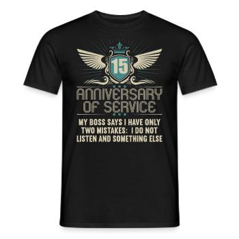 15 years of service 15 years of service - Men's T-Shirt - black - Front - AI Model Male 178 light (178cm)
