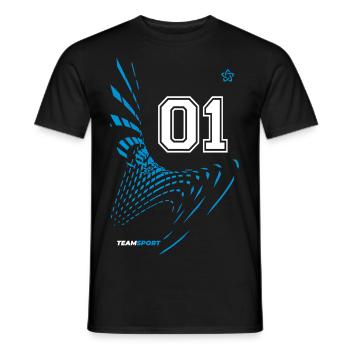 01 TRIKOT Trikotnummer Sport Team Spiel Eins Motiv - Männer T-Shirt - Schwarz - Vorne - AI Model Male 178 light (178cm)