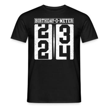 Birthday-O-Meter 24 Happy 24th Birthday Celebrant - Men's T-Shirt - black - Front - AI Model Male 178 light (178cm)