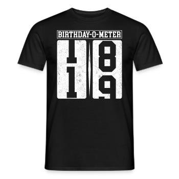 Birthday-O-Meter 19 Happy 19th Birthday Celebrant - Men's T-Shirt - black - Front - AI Model Male 178 light (178cm)