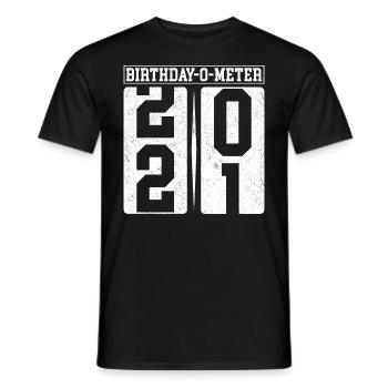 Birthday-O-Meter 21 Happy 21st Birthday Celebrant - Men's T-Shirt - black - Front - AI Model Male 178 light (178cm)