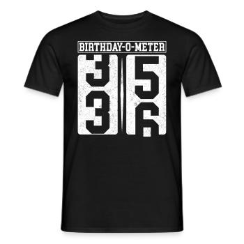 Birthday-O-Meter 36 Happy 36th Birthday Celebrant - Men's T-Shirt - black - Front - AI Model Male 178 light (178cm)