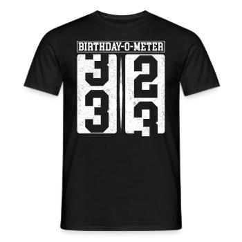 Birthday-O-Meter 33 Happy 33rd Birthday Celebrant - Men's T-Shirt - black - Front - AI Model Male 178 light (178cm)