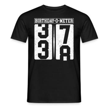 Birthday-O-Meter 38 Happy 38th Birthday Celebrant - Men's T-Shirt - black - Front - AI Model Male 178 light (178cm)