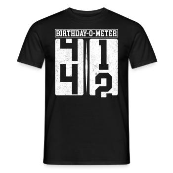 Birthday-O-Meter 42 Happy 42nd Birthday Celebrant - Men's T-Shirt - black - Front - AI Model Male 178 light (178cm)
