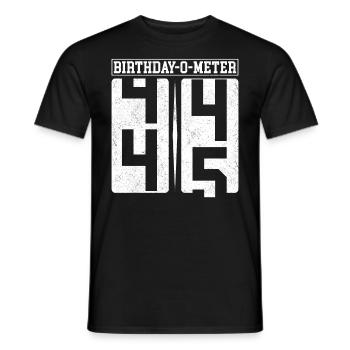 Birthday-O-Meter 45 Happy 45th Birthday Celebrant - Men's T-Shirt - black - Front - AI Model Male 178 light (178cm)
