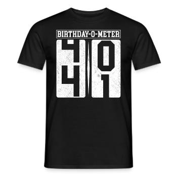 Birthday-O-Meter 41 Happy 41st Birthday Celebrant - Men's T-Shirt - black - Front - AI Model Male 178 light (178cm)