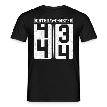 Birthday-O-Meter 44 Happy 44th Birthday Celebrant - Men's T-Shirt - black - Front - AI Model Male 178 light (178cm)