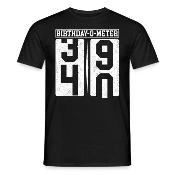 Birthday-O-Meter 40 Happy 40th Birthday Celebrant - Men's T-Shirt - black - Front - AI Model Male 178 light (178cm)