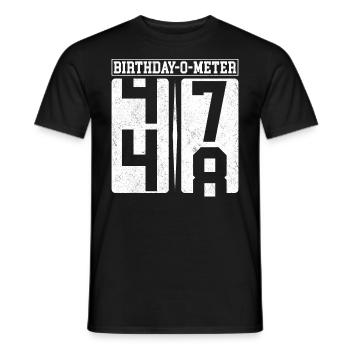 Birthday-O-Meter 48 Happy 48th Birthday Celebrant - Men's T-Shirt - black - Front - AI Model Male 178 light (178cm)