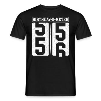 Birthday-O-Meter 56 Happy 56th Birthday Celebrant - Men's T-Shirt - black - Front - AI Model Male 178 light (178cm)