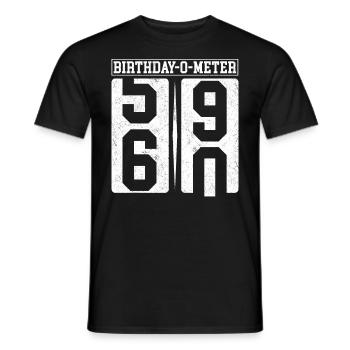 Birthday-O-Meter 60 Happy 60th Birthday Celebrant - Men's T-Shirt - black - Front - AI Model Male 178 light (178cm)