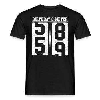Birthday-O-Meter 59 Happy 59th Birthday Celebrant - Men's T-Shirt - black - Front - AI Model Male 178 light (178cm)