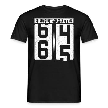 Birthday-O-Meter 65 Happy 65th Birthday Celebrant - Men's T-Shirt - black - Front - AI Model Male 178 light (178cm)