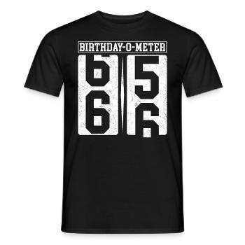 Birthday-O-Meter 66 Happy 66th Birthday Celebrant - Men's T-Shirt - black - Front - AI Model Male 178 light (178cm)