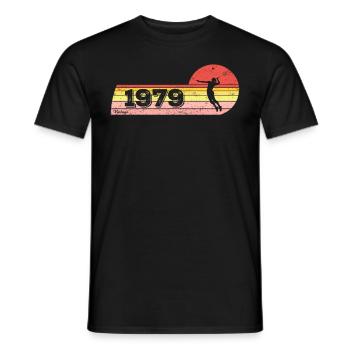 Joueuse de badminton née en 1979 Anniversaire Femmes - T-shirt homme - noir - Devant - AI Model Male 178 light (178cm)