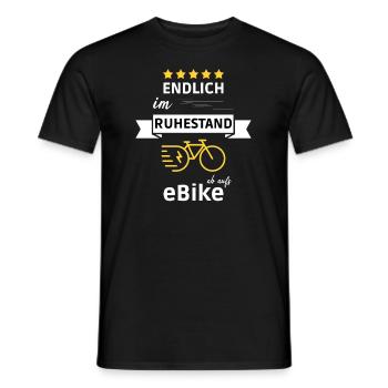 Rentner eBike Ruhestand Fahrrad - Männer T-Shirt - Schwarz - Vorne - AI Model Male 178 light (178cm)