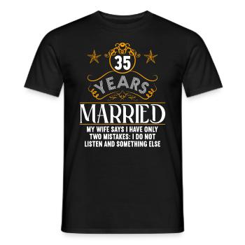 35 ans marié seulement 2 erreurs 35ème anniversaire de mariage - T-shirt homme - noir - Devant - AI Model Male 178 light (178cm)
