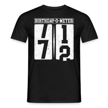 Birthday-O-Meter 72 Happy 72nd Birthday Celebrant - Men's T-Shirt - black - Front - AI Model Male 178 light (178cm)