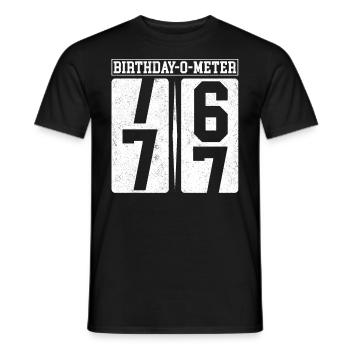 Birthday-O-Meter 77 Happy 77th Birthday Celebrant - Men's T-Shirt - black - Front - AI Model Male 178 light (178cm)