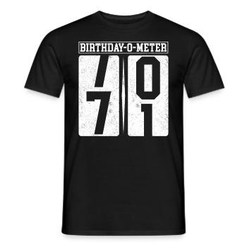Birthday-O-Meter 71 Happy 71st Birthday Celebrant - Men's T-Shirt - black - Front - AI Model Male 178 light (178cm)