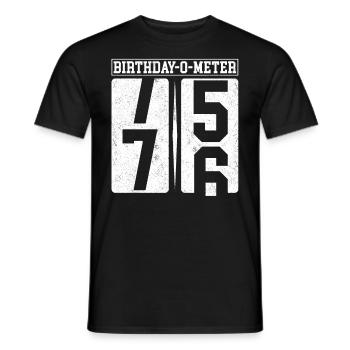 Birthday-O-Meter 76 Happy 76th Birthday Celebrant - Men's T-Shirt - black - Front - AI Model Male 178 light (178cm)