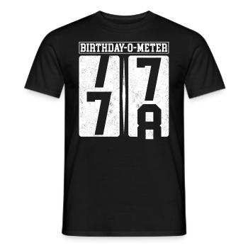 Birthday-O-Meter 78 Happy 78th Birthday Celebrant - Men's T-Shirt - black - Front - AI Model Male 178 light (178cm)