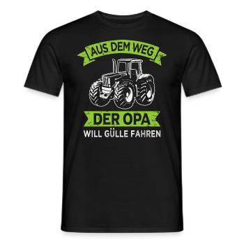Traktor Opa will Gülle fahren Landwirt Großvater - Männer T-Shirt - Schwarz - Vorne - AI Model Male 178 light (178cm)
