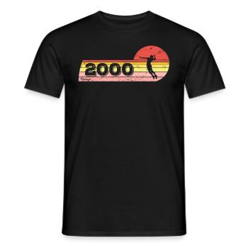 Federball Spieler Jahrgang 2000 Geburtstag Damen - Männer T-Shirt - Schwarz - Vorne - AI Model Male 178 light (178cm)