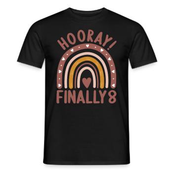 8 ans Rainbow Rainbow 8ème anniversaire - T-shirt homme - noir - Devant - AI Model Male 178 light (178cm)