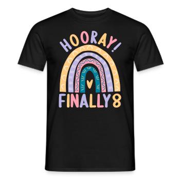 8 ans Rainbow Rainbow 8ème anniversaire - T-shirt homme - noir - Devant - AI Model Male 178 light (178cm)