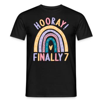 7 years Rainbow Rainbow 7th birthday - Men's T-Shirt - black - Front - AI Model Male 178 light (178cm)