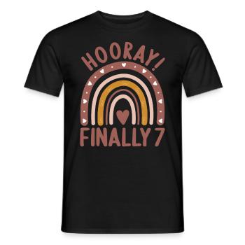 7 years Rainbow Rainbow 7th birthday - Men's T-Shirt - black - Front - AI Model Male 178 light (178cm)