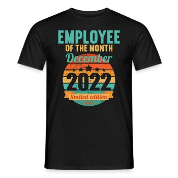 Employé du mois de décembre 2022 - T-shirt homme - noir - Devant - AI Model Male 178 light (178cm)