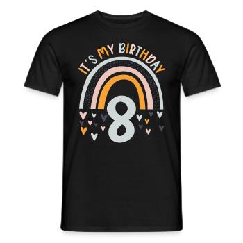 8 years Rainbow Rainbow 8th birthday - Men's T-Shirt - black - Front - AI Model Male 178 light (178cm)