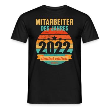 Mitarbeiter des Jahres 2022 - Männer T-Shirt - Schwarz - Vorne - AI Model Male 178 light (178cm)