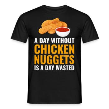 Chicken Nuggets Fast Food Lustiger Spruch - Männer T-Shirt - Schwarz - Vorne - AI Model Male 178 light (178cm)