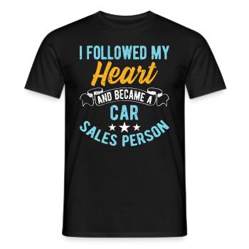 I Followed My Heart Car Sales Person - Männer T-Shirt - Schwarz - Vorne - AI Model Male 178 light (178cm)