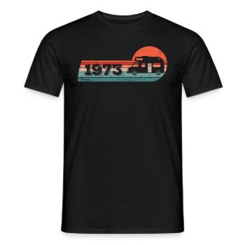 Camping-car Chauffeur Camping né en 1973 Anniversaire - T-shirt homme - noir - Devant - AI Model Male 178 light (178cm)