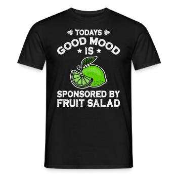 La bonne humeur d’aujourd’hui est sponsorisée par - T-shirt homme - noir - Devant - AI Model Male 178 light (178cm)
