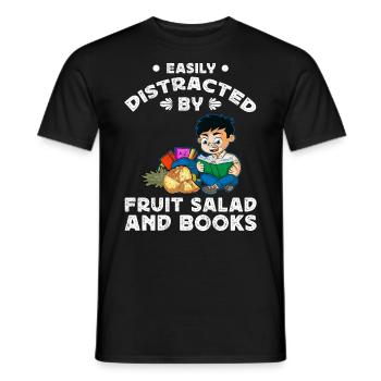 Easily Distracted By Fruit Salad & Books - Men's T-Shirt - black - Front - AI Model Male 178 light (178cm)