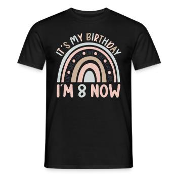 8 ans Rainbow Rainbow 8ème anniversaire - T-shirt homme - noir - Devant - AI Model Male 178 light (178cm)